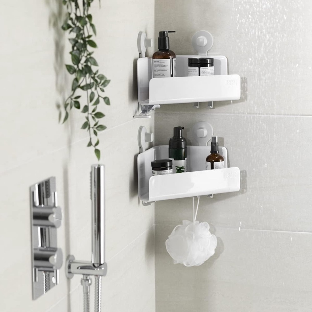 Joseph Joseph l EasyStore Self-Draining Storage Hooks Corner Shelf Shower Caddy